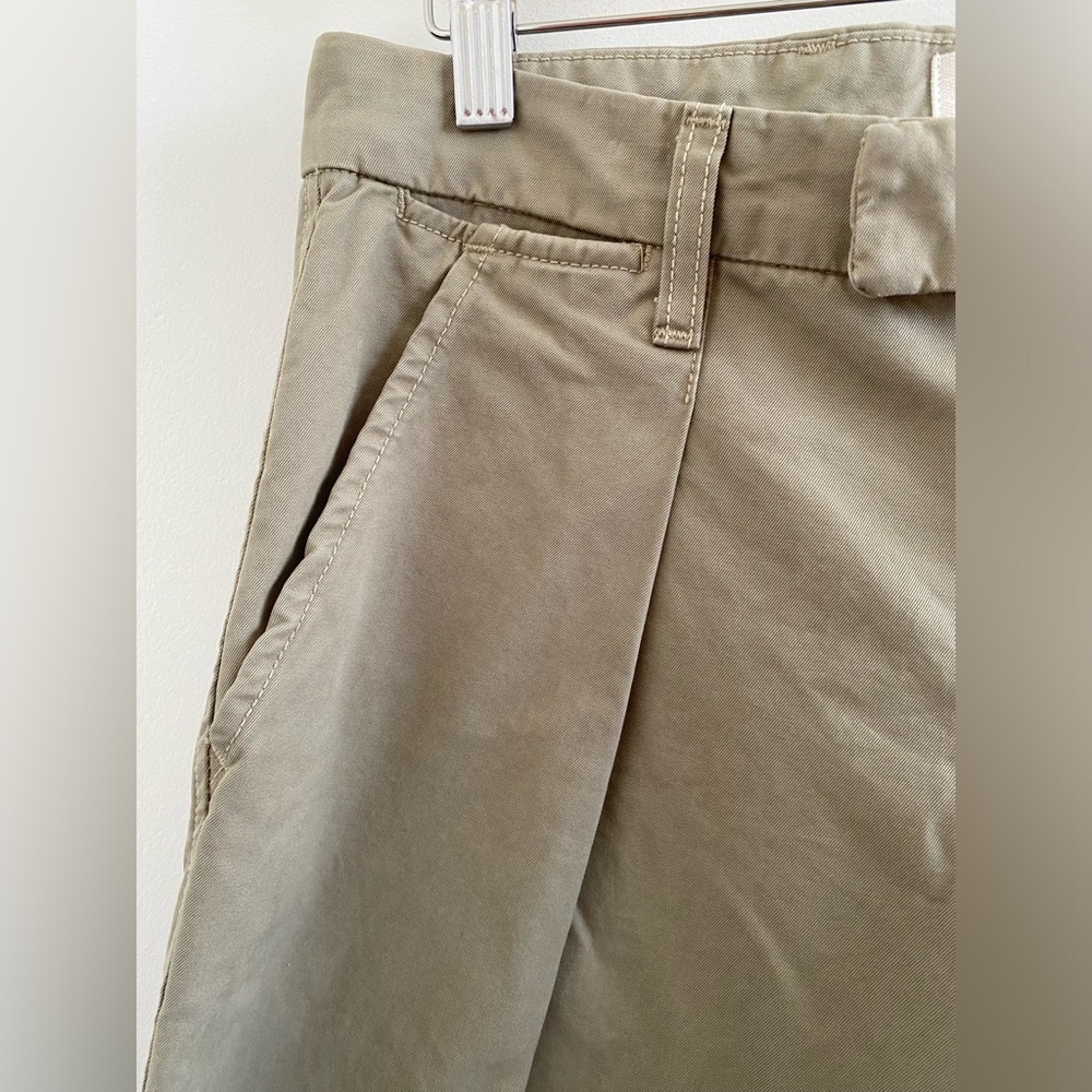 SLVRLAKE Lola Cotton Wide Leg Pleated Pant Size 27 In Smokey Aloe - Picture 7 of 12